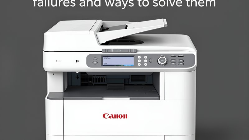 Иллюстрация процесса технического обслуживания МФУ Canon для статьи о типичных поломках и их устранении
