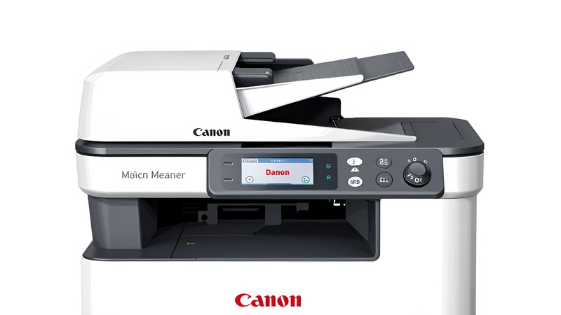 Современная иллюстрация процесса технического обслуживания МФУ Canon для статьи о выборе сервисного центра